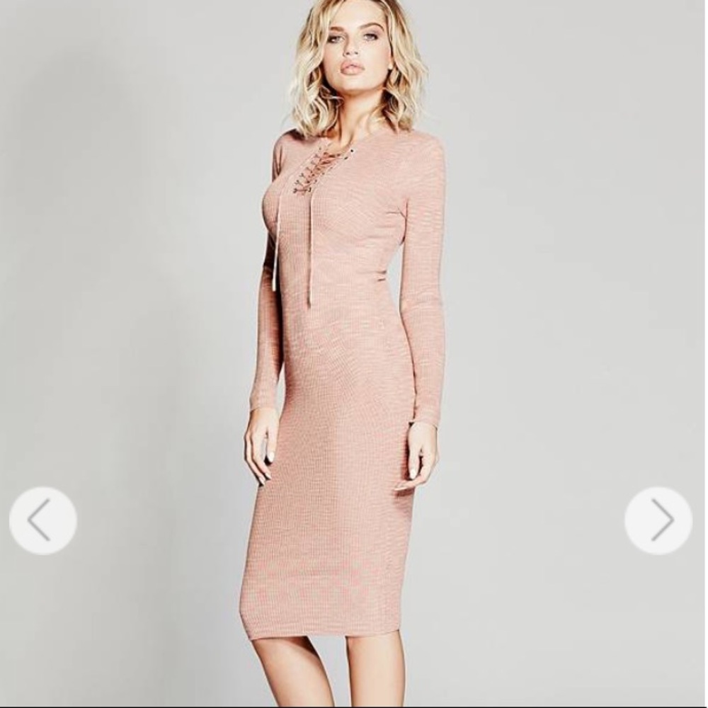 GUESS MARCIANO SUNI RIB SWEATER DRESS